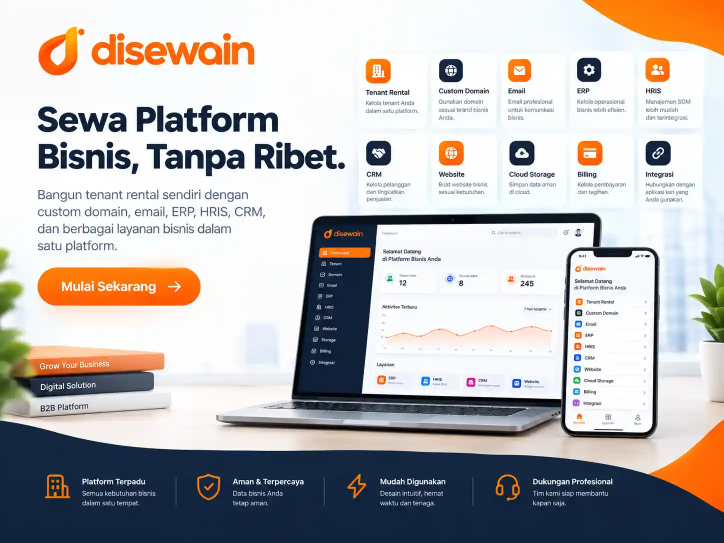 Disewain B2B rental platform interface